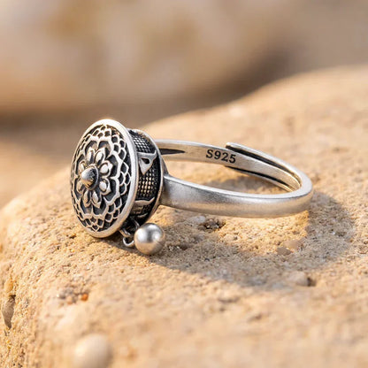 Buddhistischer Glücksring aus 925er Sterlingsilber
