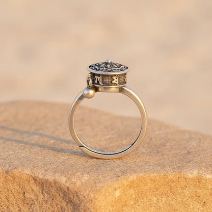 Buddhistischer Glücksring aus 925er Sterlingsilber