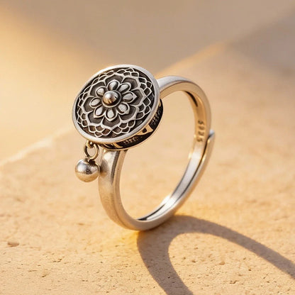 Buddhistischer Glücksring aus 925er Sterlingsilber
