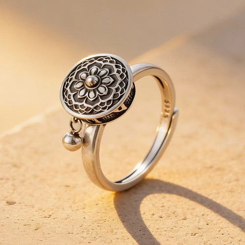 Buddhistischer Glücksring aus 925er Sterlingsilber